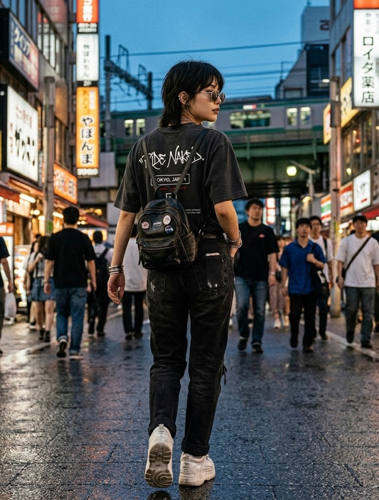Ride Naked Tokyo Vintage Wash Drop Shoulder Unisex T-shirt