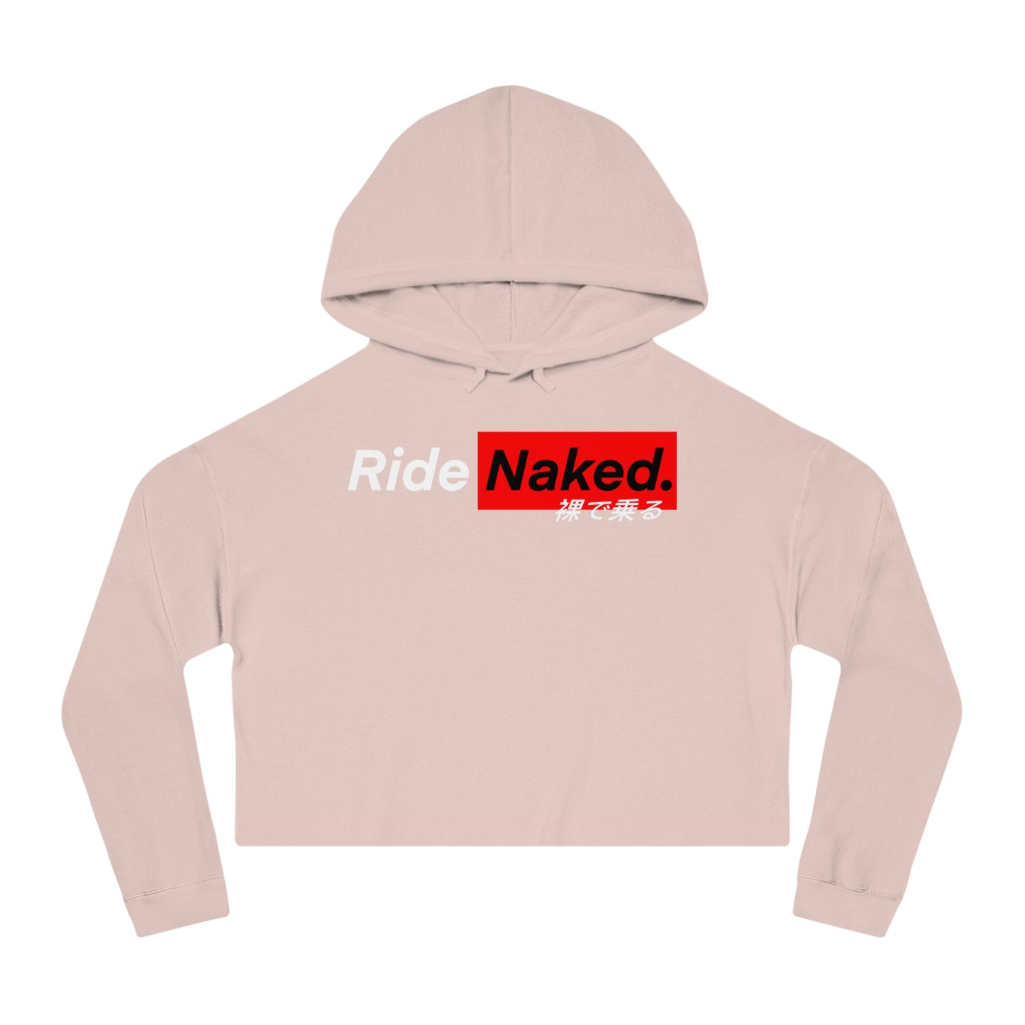 Warning Label Cropped Hooded Sweatshirt