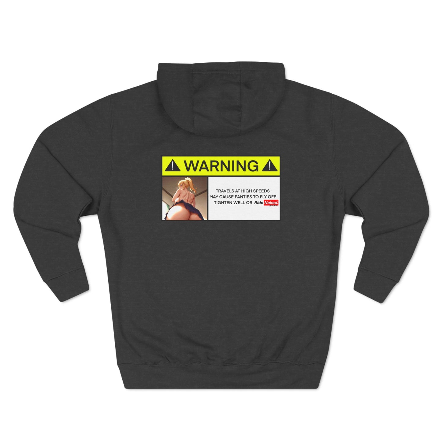 Warning Label Three-Panel Fleece Hoodie