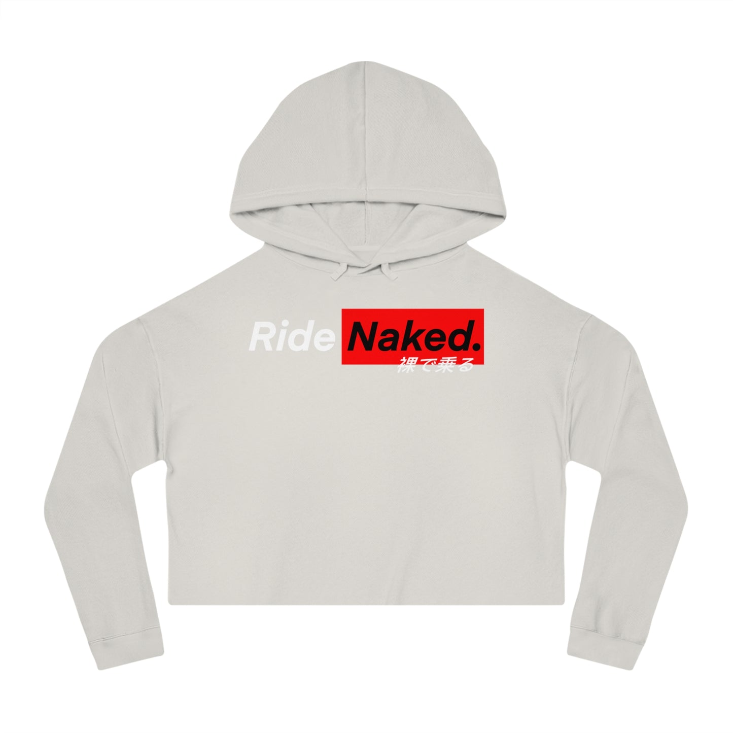 Warning Label Cropped Hooded Sweatshirt