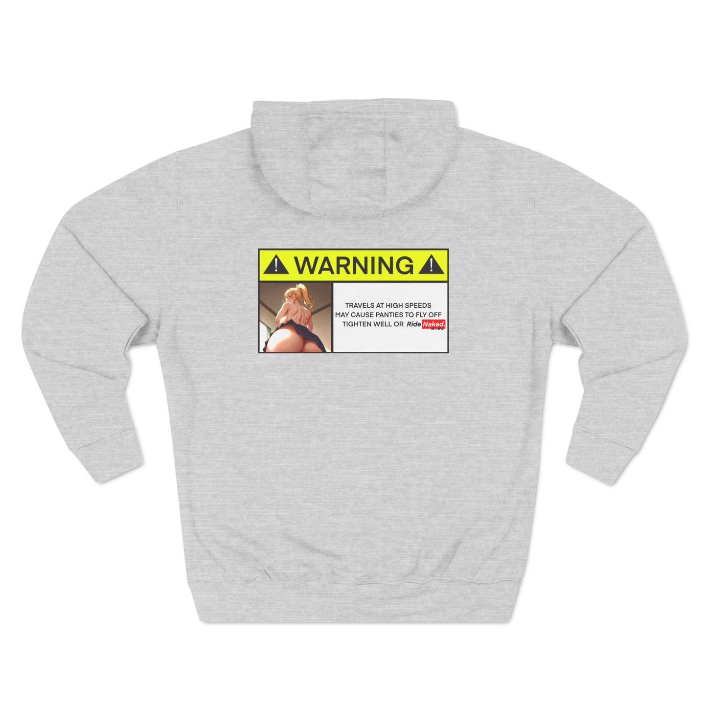 Warning Label Three-Panel Fleece Hoodie