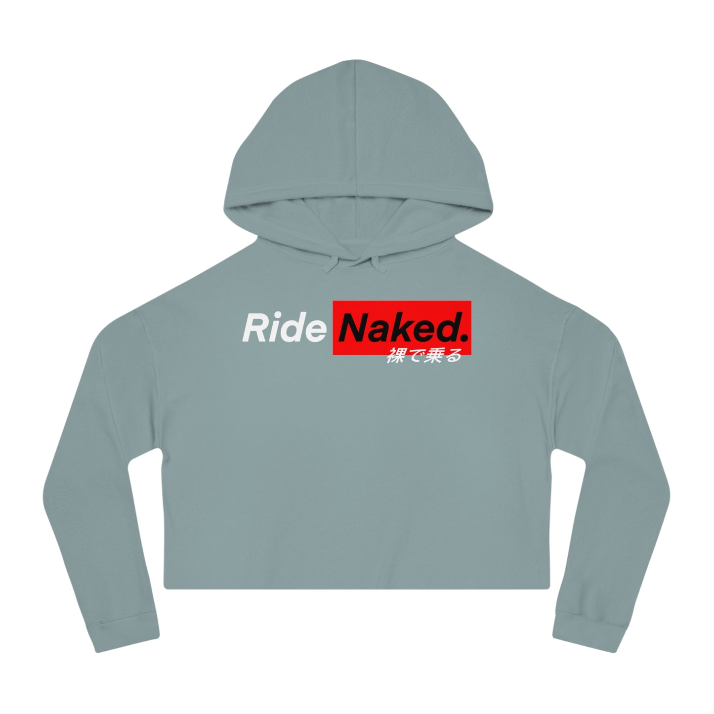 Warning Label Cropped Hooded Sweatshirt